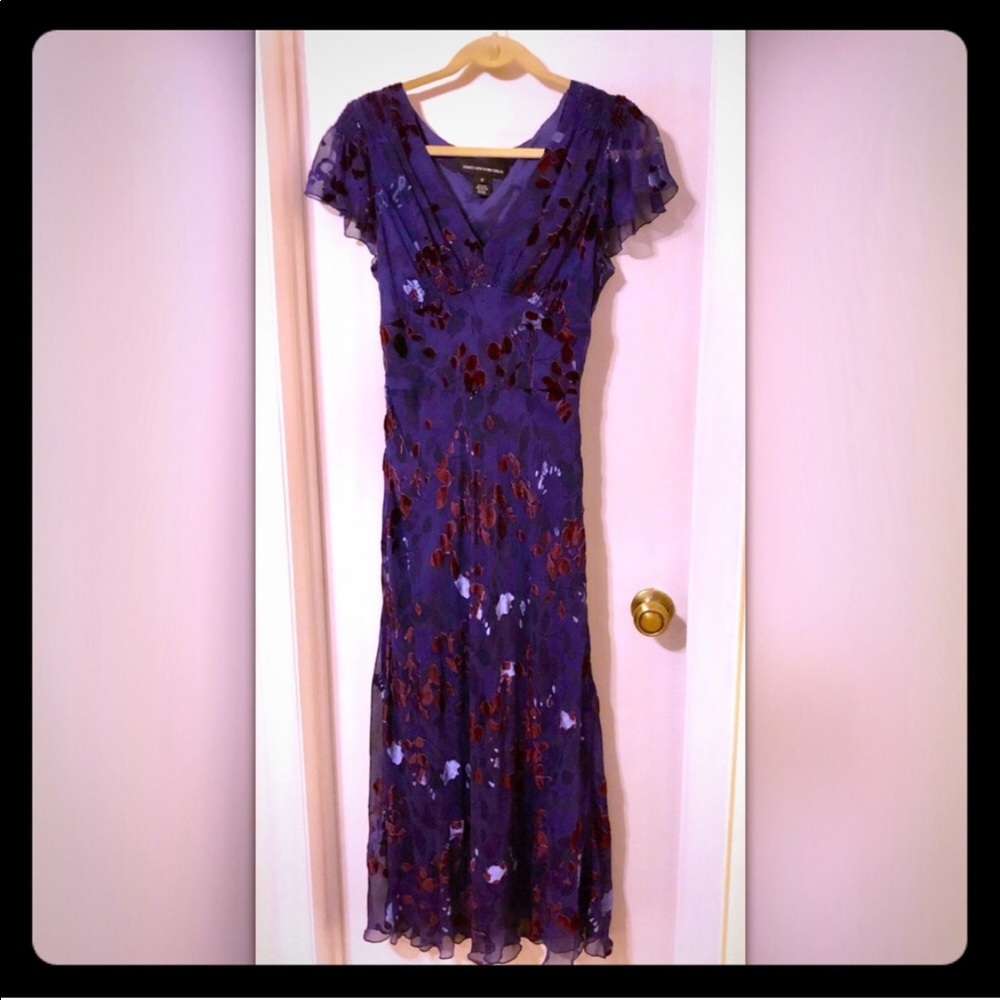 Jones New York blue silk & velvet dress 💙 size 12